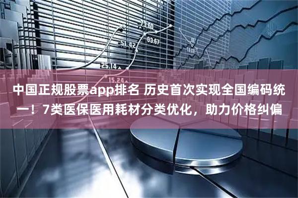 中国正规股票app排名 历史首次实现全国编码统一！7类医保医用耗材分类优化，助力价格纠偏
